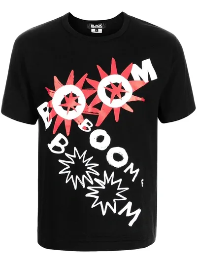 Black Comme Des Garçons Boom Graphic-print T-shirt In Black