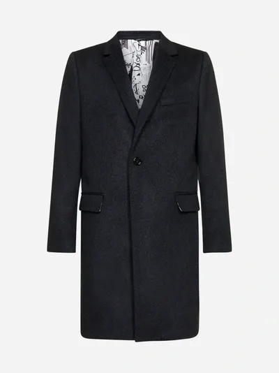 Dolce & Gabbana Wool And Cashmere Single-breasted Coat In Black