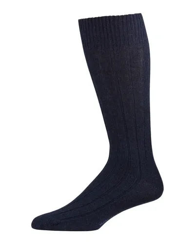 Marcoliani Ribbed Dress Socks In Navy