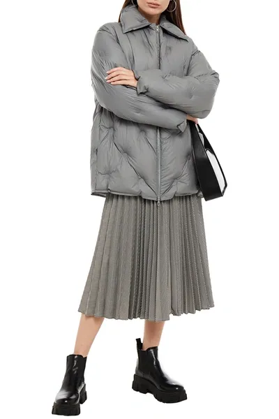 Maison Margiela Oversized Quilted Shell Coat In Gray