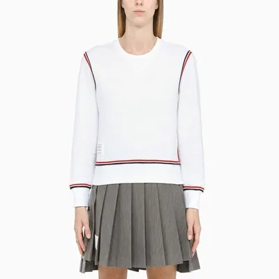 Thom Browne White Crewneck Sweatshirt