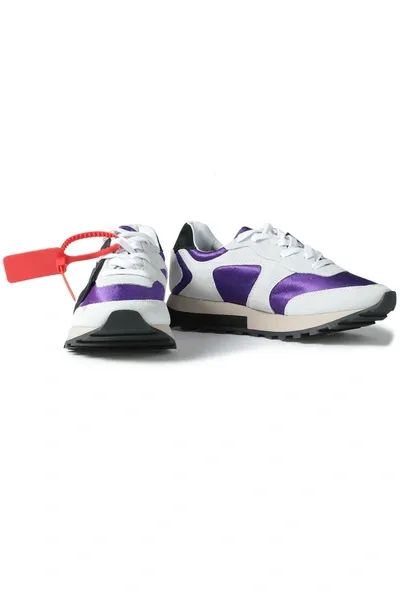 Off-white Hg Runner Appliquéd Suede And Shell Sneakers In Violet