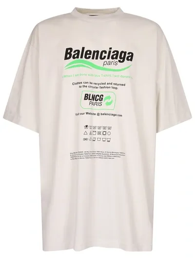 Balenciaga White T-shirt With Contrasting Print