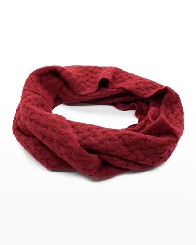 Portolano Basketweave Cashmere Infinity Scarf In Ashton Red