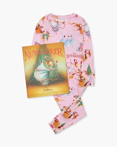 Books To Bed Kid's The Nutcracker Printed Pajama Gift Set In Pink