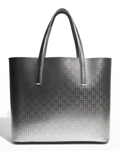 Givenchy Metallic Embossed Wing Shopping Bag In Leather In Silvery