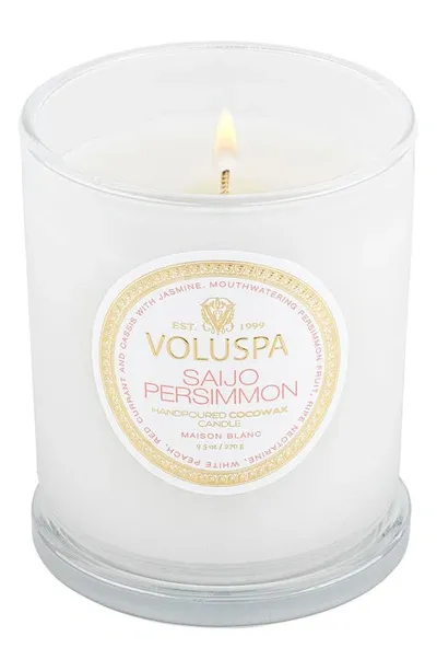 Voluspa Saijo Persimmon Boxed Classic Candle In White