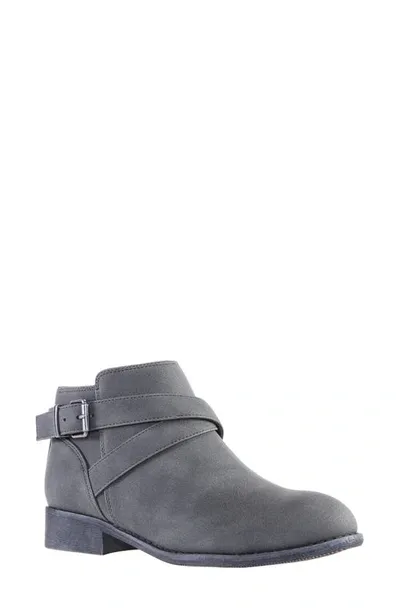 Nina Kids' Talori Buckled Bootie In Grey Suede