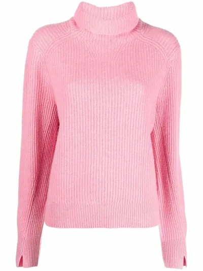 Rag & Bone Brushed Ribbed Cashmere Turtleneck Sweater In Pink