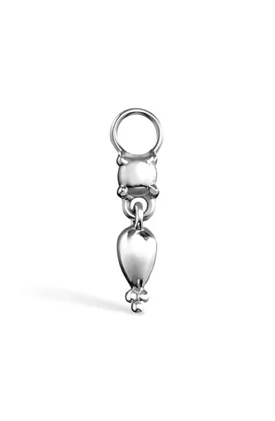 Maria Tash Tassel Pendant Charm In White Gold