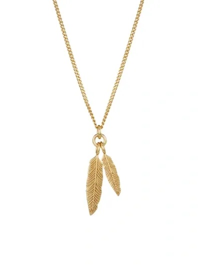 Emanuele Bicocchi Twin Feather 24k Goldplated Sterling Silver Necklace