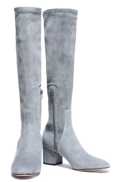 Valentino Garavani Suede Boots In Gray