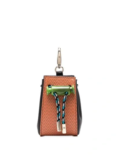 Missoni Chevron-pattern Keyring Pouch In Schwarz