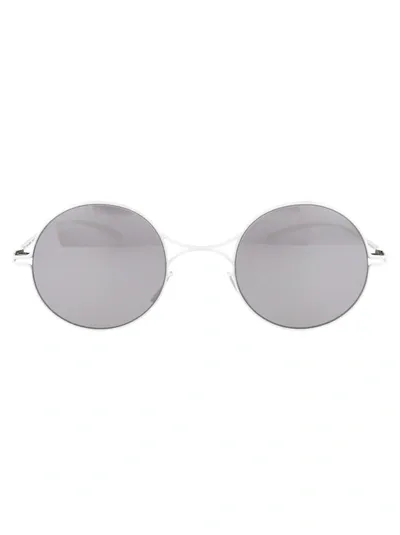 Mykita Mmesse002ÿ Sunglasses In E13 White Warmgrey Flash