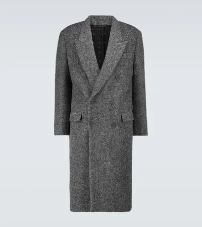 Fendi Alpaca-blend Double-breasted Coat In Ash