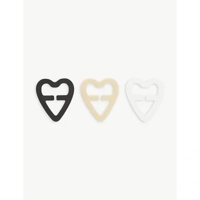 Fashion Forms Heart Strap Solution Plastic Clips Set Of Three In Assorted