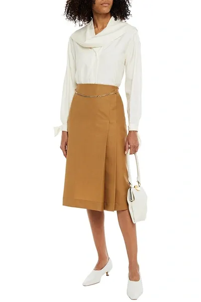 Victoria Beckham Draped Silk-poplin Shirt In Ivory