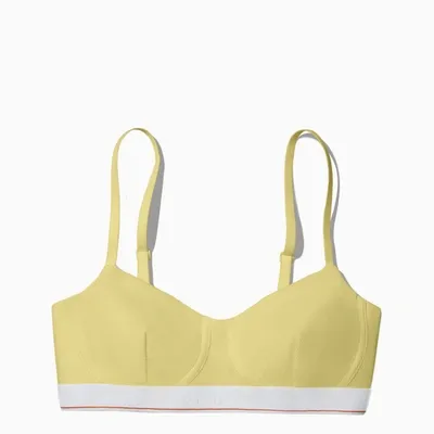 Heron Preston For Calvin Klein Yellow Ribbed Balconette Bra