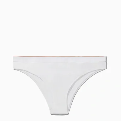 Heron Preston For Calvin Klein Chalk Ribbed High Leg Tanga In White