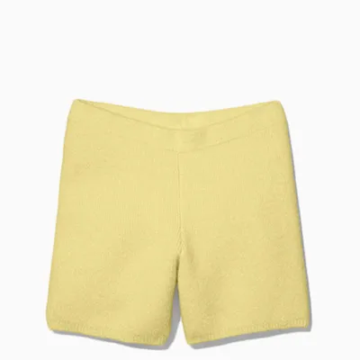 Heron Preston For Calvin Klein Yellow Alpaca Blend Biker Shorts