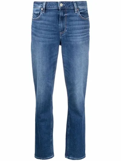 Paige Cropped Straight-leg Jeans In Blau