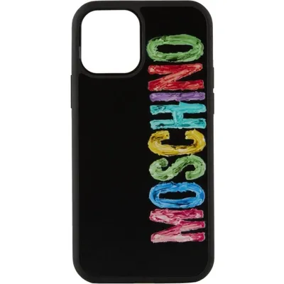 Moschino Black Painted Logo Iphone 12/12 Pro Case