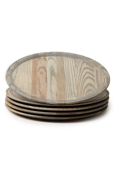 Farmhouse Pottery Crafted Wooden Charger In Grey