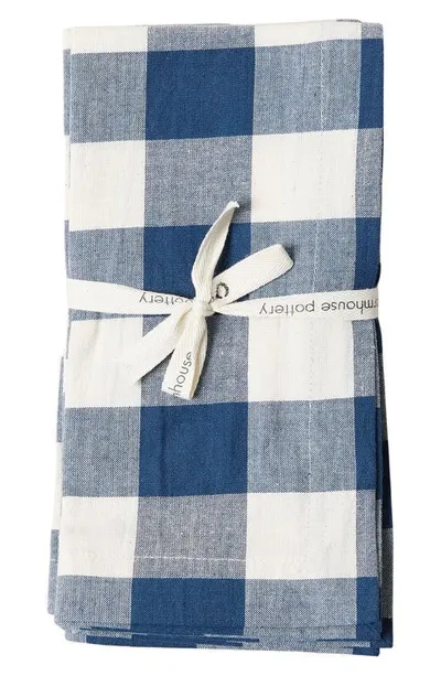 Farmhouse Pottery Farmer's Gingham Napkin, Set Of 4 In Navy