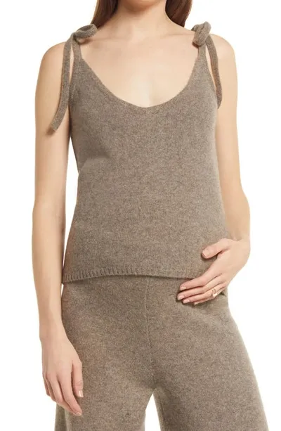 Emilia George Sera Maternity Merino Wool Tank Top In Camel