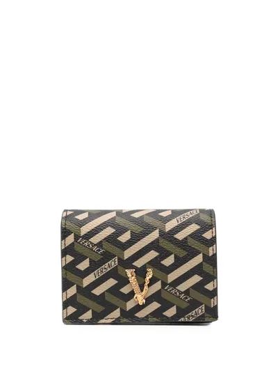 Versace Virtus La Greca Wallet In Multicolor