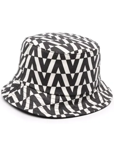 Valentino Garavani Optical V Bucket Hat In Black