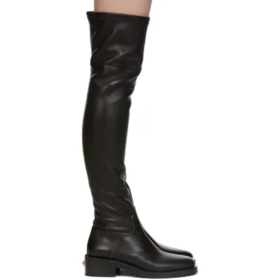 Valentino Garavani Black Roman Stud Over-the-knee Boots In 0no Black