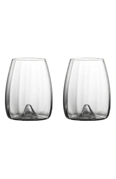 Waterford Elegance Optic 2-piece Stemless Wine Glass Set In Clear