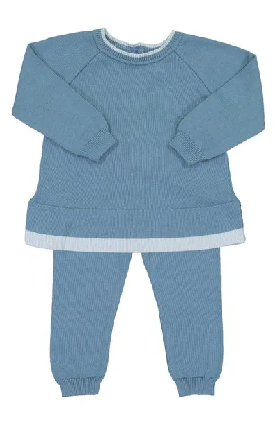 Feltman Brothers Babies'  Contrast Trim Sweater & Pants Set In French Blue