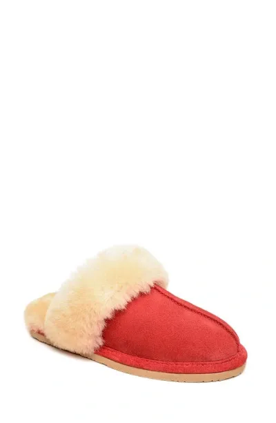 Minnetonka Genuine Sheepskin Slipper In Red