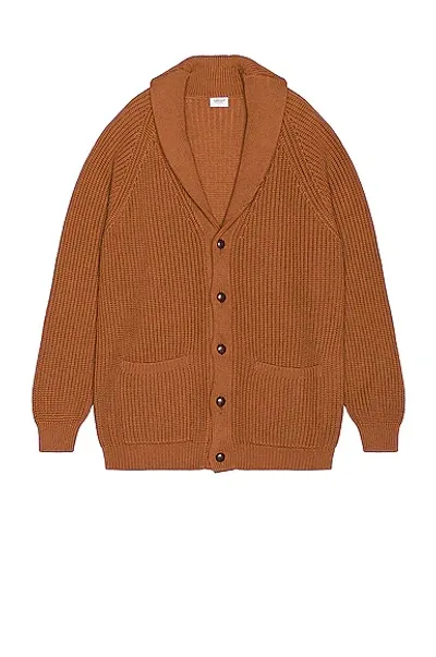 Ghiaia Cashmere Marinaio Shall Collar Cardigan In Brown