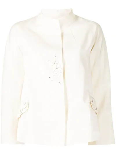 Shiatzy Chen Appliqué Detailing Jacket In White