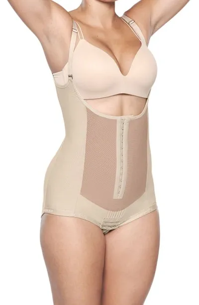 Bellefit Postpartum Bodysuit Corset Girdle In Beige