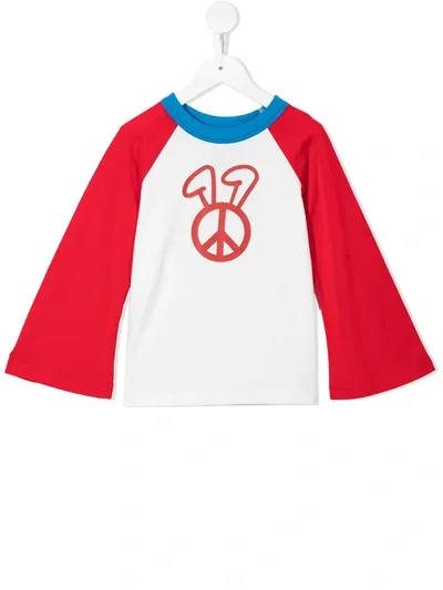 Natasha Zinko Kids' Printed Raglan-sleeve Top In Multicolour