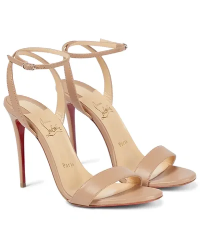 Christian Louboutin Loubigirl 100 Leather Sandals In Nude