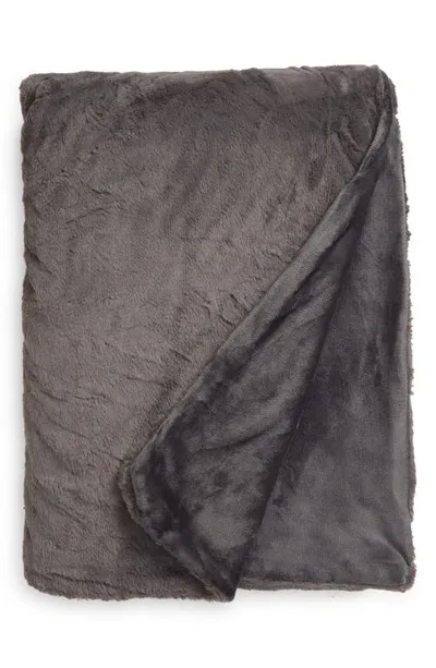 Unhide Cuddle Puddles Plush Throw Blanket In Charcoal