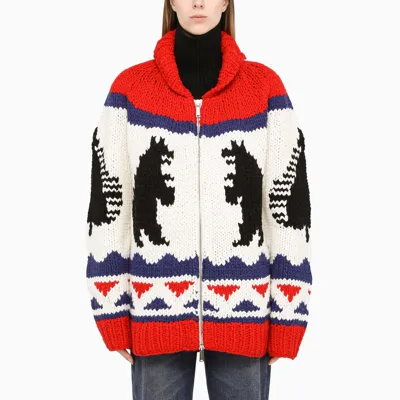 Dsquared2 Multicolour Long Cardigan Pullover In Multicolor