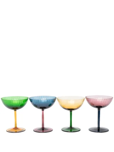 La Doublej Set Of 4 Champagne Cups In Blue