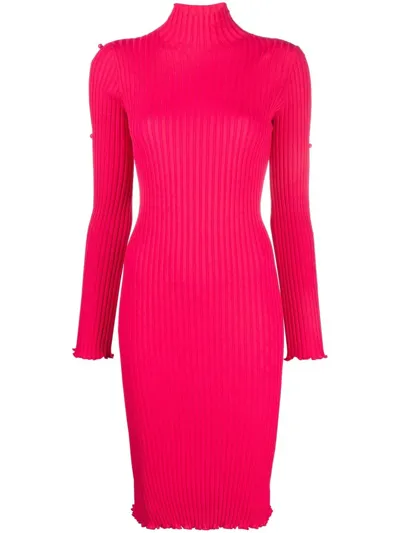 Bottega Veneta Lightweight Rib Knit Dancer Dress Lollipop In Red