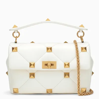 Valentino Garavani Ivory Cross-body Bag With All-over Studs In White