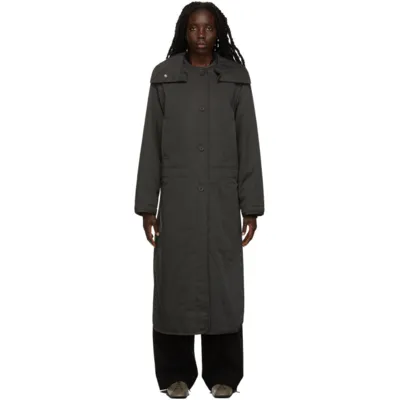 Lemaire Reversible Grey Military Coat In 498 Urchin