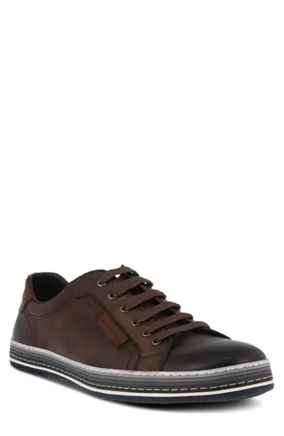 Spring Step Tommie Leather Sneaker In Chocolate Brown