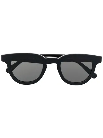 Retrosuperfuture Polished-effect Round-frame Sunglasses In Black