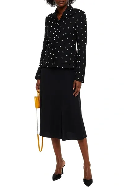 Erdem Embroidered Woven Blazer In Black