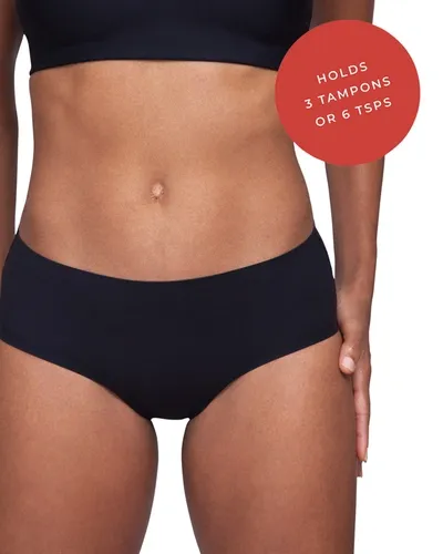 Proof Women's Moderate Absorbent Period & Leak  High-waist Brief In Black